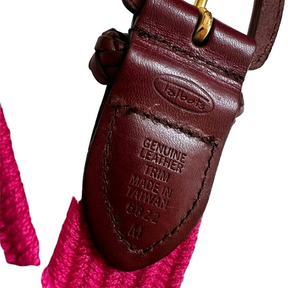 Talbots Woven Elastic Stretch Classic Braided Belt, Bright Pink, Medium - Picture 5 of 6